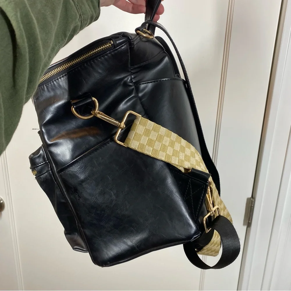 Forever‎ French Black Vegan Leather Backpack Diaper Bag